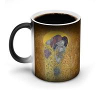 AFLJNYNN Gustav klimts The kiss Heat Sensitive Ceramic Mug with Secret Message for Birthdays