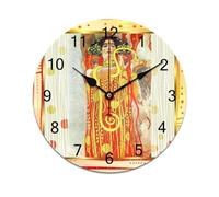 AFLJNYNN Gustav klimts the kiss PVC minimalist wall clock with silent sweep movement and frameless design, suitable for creative DIY projects in bedrooms or workspaces.