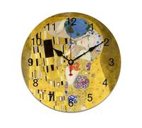 AFLJNYNN Gustav klimts the kiss Silent and stylish, this PVC wall clock features a clean minimalist design and frameless build, great for modern bedrooms or classrooms.