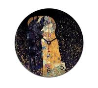 AFLJNYNN Gustav klimts the kiss Silent sweep PVC clock with clean minimalist design and frameless structure, ideal for home, office, or classroom decoration.