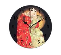 AFLJNYNN Gustav klimts the kiss This frameless minimalist clock combines PVC construction and silent operation, making it a perfect addition to any home or office.
