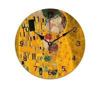 AFLJNYNN Gustav klimts the kiss This silent sweep wall clock features a minimalist design, made with durable PVC material, perfect for modern home décor and offices.