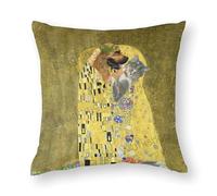 AFLJNYNN Gustav klimts the kiss Throw Pillow Covers Hidden Zipper Layered Indoor Pastel Smooth for Apartment