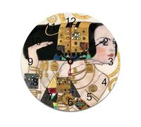AFLJNYNN Gustav klimts the kiss Whisper-quiet, frameless wall clock crafted from PVC, boasting minimalist style and easy-to-hang lightweight construction for any room.