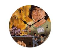 AFLJNYNN Jackie chan Eco-friendly PVC wall clock with quiet sweeping second hand and frameless design, perfect for stylish decoration in any home or office.