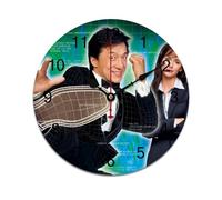 AFLJNYNN Jackie chan Minimalist PVC wall clock with quiet sweeping second hand and frameless design, perfect for bedrooms, kitchens, or professional spaces.