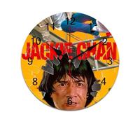 AFLJNYNN Jackie chan This minimalist PVC wall clock features a whisper-quiet sweep second hand and frameless design, perfect for office or bedroom decoration.