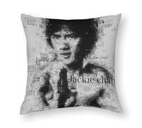 AFLJNYNN Jackie chan Throw Pillow Covers Canvas Artistic Warm Vintage Statement for Bed