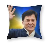 AFLJNYNN Jackie chan Throw Pillow Covers Canvas Scandinavian Set of 4 Pastel Art for Reading Nook