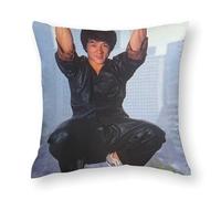 AFLJNYNN Jackie chan Throw Pillow Covers Comfort Silky Vintage Breathable Chic for Hallway