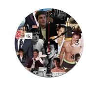 AFLJNYNN Jacob elordi Minimalist PVC wall clock with silent sweeping seconds and frameless design, ideal for bedrooms, classrooms, or office spaces.