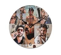 AFLJNYNN Michele morrone Frameless minimalist PVC clock with silent sweeping seconds and durable build, perfect for home, classroom, or office wall decoration.