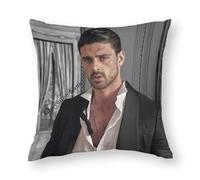 AFLJNYNN Michele morrone Throw Pillow Covers Sophisticated Ink Cozy Woven Linen for Reading Nook