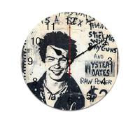 AFLJNYNN Sid Vicious Lightweight and silent PVC wall clock designed with minimalist style and frameless construction, perfect for bedroom or office walls.