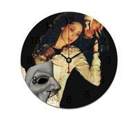 AFLJNYNN The phantom of the opera Minimalist PVC clock featuring silent operation and frameless construction, ideal for bedrooms, kitchens, or professional office settings.