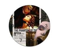 AFLJNYNN The phantom of the opera Silent sweep PVC clock with minimalist frameless style and durable PVC construction, great for bedrooms, kitchens, or office walls.
