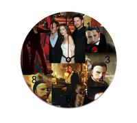 AFLJNYNN The phantom of the opera Silent sweep PVC wall clock crafted from eco-friendly materials, offering minimalist aesthetics and lightweight construction for versatile décor.