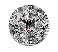 AFLJNYNN Vintage hip hop Minimalist PVC clock with whisper-quiet sweeping seconds and frameless construction, ideal for bedrooms, dining rooms, or office walls.