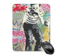 AFLJNYNN Vintage hip hop Secure Rubber Modern Play Mouse Pad Coating Essential Desk Lightweight Players Desktop