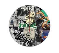AFLJNYNN Vintage hip hop Silent sweeping PVC clock with clean minimalist aesthetics and durable PVC construction, great for bedrooms, classrooms, or dining rooms.