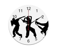 AFLJNYNN Vintage hip hop Whisper-quiet minimalist PVC wall clock with frameless construction, designed for easy DIY decoration and versatile home or office use.