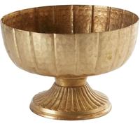 Afloral Distressed Gold Metal Compote Bowl - 8" Wide