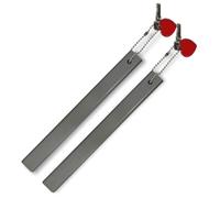 AFLUXE Commercial Grade Heavy-Duty Long Keychain with Large Engraved Tag Aluminum Key Holder for Public Restrooms, Hotels, Stainless Steel, 1.75" x 4"