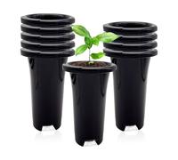 Aflytep 10Pcs Plastic Deep Plant Nursery Pots, Thick Stable Tall Tree Pots, Reusable Tall Seedling Plant Container Pots, Deep