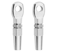 Aflytep 2Pcs Grade 316 Stainless Steel Swageless Eye Terminal Wire Cable Rope DIY Fitting Rigging Hardware Balustrade Kit