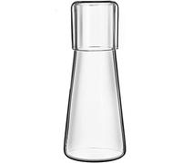 Aflytep Bedside Decanter Set Clear Bedside Table Bedroom Night Carafe with Glass with Cups Set