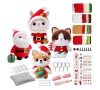 Aflytep Christmas Dolls Needle Felting Kits Accessories for Beginner,Needle Felting Kit,Felt Needles,Foam Pad,Felt Cloth,Instruction
