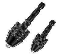 Aflytep Drill Chuck Hex Shank Wrench 2 Pieces Drill Bit Adapter Converter Screwdriver Tool Change Drill Bit (0.6-8mm, 0.3-3.6mm)