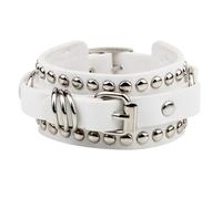 Aflytep Unisex Punk Rocker Bracelet Gothic Leather Cuff with Spikes Rivets Studs Adjustable Wristband for Cosplay Fashion-A