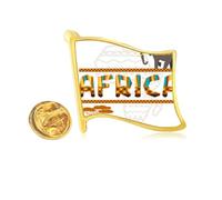 afmap elephant african savanna Golden Metal Flag Lapel Pin Badge
