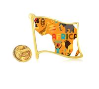 afmap elephant african savanna illustration Golden Metal Flag Lapel Pin Badge