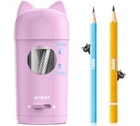 AFMAT Automatic Pencil Sharpener, Rechargeable Electric Pencil Sharpener with Cat Ears for 7-8mm Pencils, Ideal Back to School Portable Cute Kids Sharpeners with Container,School & Home Use, Purple