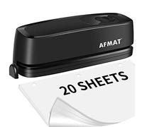 AFMAT Electric 3 Hole Punch, 20-Sheet 3 Hole Puncher for Binder, Effortless Punching, 9/32" Hole Diameter, Paper Hole Puncher 3 Hole Heavy Duty, for Office/School/Studio, AC or Battery Operated, HP01