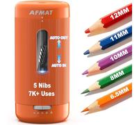 AFMAT Electric Pencil Sharpener, 5 Nibs, Auto in & Out, Fully Automatic Pencil Sharpener for Classroom, Rechargeable Hands-Free Sharpeners for No.2/Jumbo/Colored Pencils (φ6.5-12mm) PSC3(Orange)