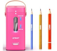 AFMAT Electric Pencil Sharpener,Automatic Electric Sharpener with Carrying Handle,Auto Stop & Super Fast, Hands-Free Portable Battery Sharpener Pencil for Teacher Artist Office Home Use,Rose Red,PSC6
