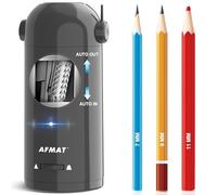 AFMAT Electric Pencil Sharpener - Colored Pencils 7-11.5mm, Auto in & Out, Rechargeable Hands-Free, Home & Classroom, Gray