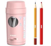 AFMAT Electric Pencil Sharpener for Colored Pencils 7-8 mm, Rechargeable Battery Operated, Fully Automatic Pencil Sharpener with Container, Auto in&Out, Non-Slip, Portable, Safe for Kids&School, Pink