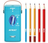 AFMAT Electric Pencil Sharpener, Fully Automatic Electric Sharpener with Carrying Handle for Pencil 6.5-12mm, Auto-Stop, Rechargeable Portable Pencil Sharpeners for School Home Office Use, Cyan,PSC7
