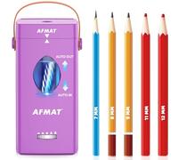 AFMAT Electric Pencil Sharpener, Fully Automatic Pencil Sharpener for 6-12mm No.2/Jumbo Pencils, Auto in & Out, 5 Sharpness Modes, Rechargeable Heavy Duty Sharpeners for Classroom/Home/Office PSC7