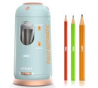 AFMAT Electric Pencil Sharpener, Fully Automatic Rechargeable Sharpener for 7-11.5 mm Coloured, Graphite & Charcoal Pencils, 3 Sharpness Settings, Auto in/Out, for School, Home & Art, Blue,PSC8
