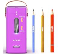 AFMAT Electric Pencil Sharpener, Fully Automatic Sharpener, Auto In & Out, Rechargeable Hands-Free Sharpener for Jumbo & Coloured Pencils (6.5-12 mm), Portable for Home/Classroom/Office, Purple, PSC6