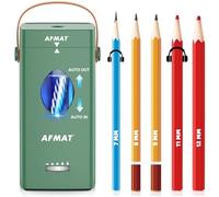 AFMAT Electric Pencil Sharpener, Hands-Free Portable Sharpener with Handle, Auto in & Out, 5 Tip Settings for Large Pencils 6.5-12mm, Super Fast Pencil Sharpeners for Teachers Artists Office,GreenPSC7