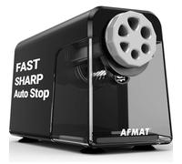 AFMAT Electric Pencil Sharpener Heavy Duty, 6 Holes, Auto Stop Pencil Sharpeners for School, Classroom Electric Sharpener for 6-11mm Pencils, 7000 Sharpening Times, Do not Eat up Colored Pencils