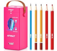 AFMAT Electric Pencil Sharpener, Portable Electric Sharpener for Thick and Thin Pencils 6.5-12 mm, Pencil Sharpener with Carry Handle for Drawers, School, Work, Office, Teacher, Pink, PSC7