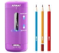 AFMAT Electric Pencil Sharpener, Rechargeable Automatic Pencil Sharpener for Large Color Pencils 6.5-12mm,Hands Free Portable Pencil Sharpener 5 Nibs Settings for School/Office/Studio/Home,Purple,PSC2