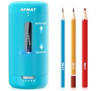 AFMAT Electric Pencil Sharpener, Rechargeable Automatic Pencil Sharpener for Large Color Pencils 6.5-12mm, Hands Free Portable Pencil Sharpener 5 Nibs Settings for School/Office/Art Studio,Cyan Blue